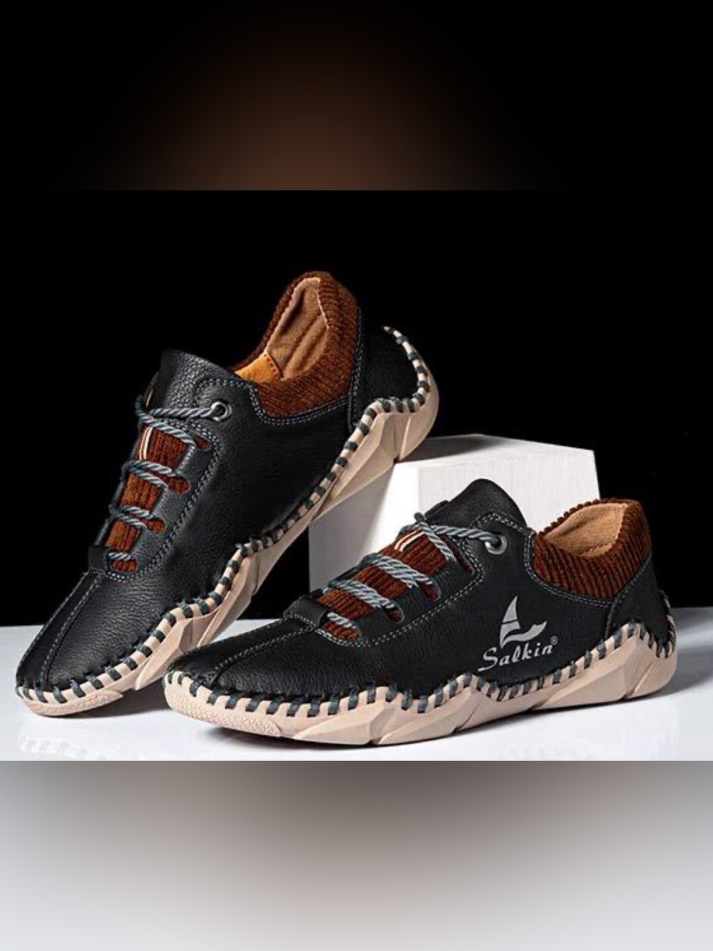 Salkin Italian Leather Handmade Calfskin Barefoot Walking Driving Shoes 11 44